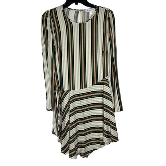 BCBG Generation Women's XS Asymmetrical Striped Long Sleeve Dress NEW - Picture 1 of 10